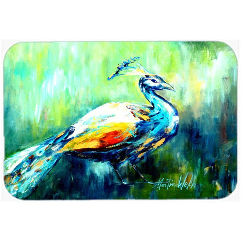 商品Caroline's Treasures|MW1160LCB Proud Peacock Green Glass Cutting Board,价格¥332,第1张图片