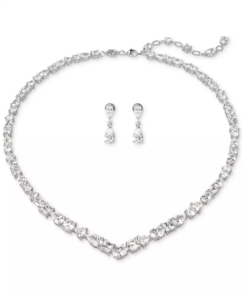 商品Swarovski|Silver-Tone 2-Pc. Set Mesmera Crystal Drop Earrings & Necklace, 15" + 2" extender,价格¥3190,第1张图片