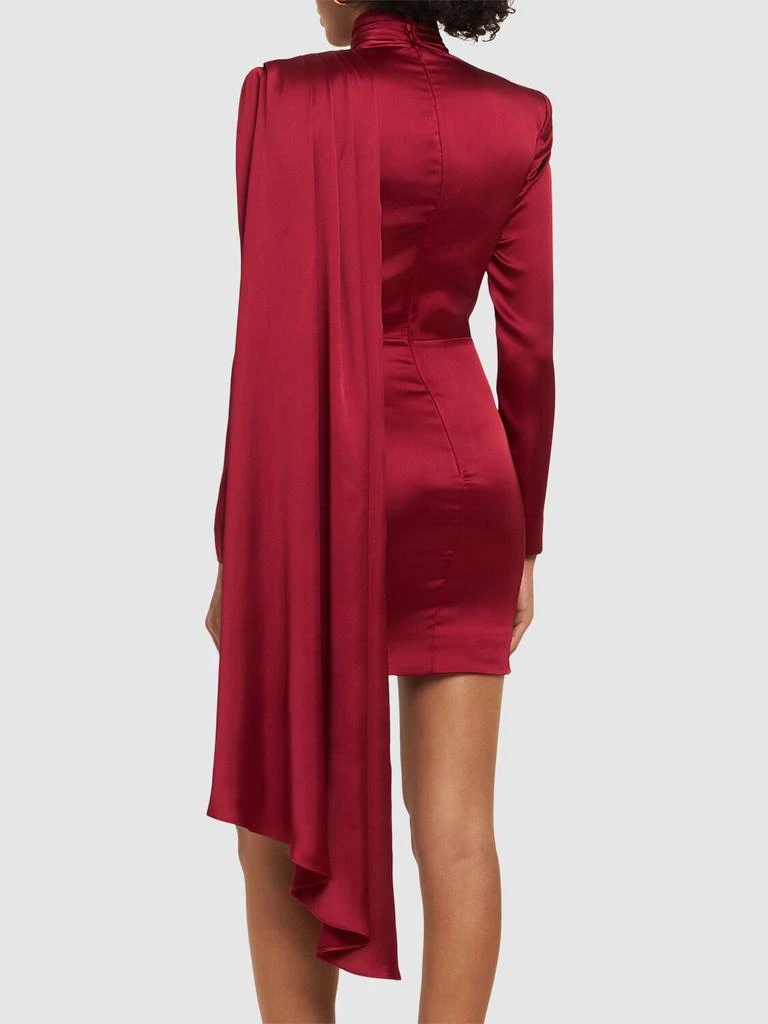 商品Zuhair Murad|High Neck Satin Mini Dress W/side Cape,价格¥11359,第2张图片详细描述
