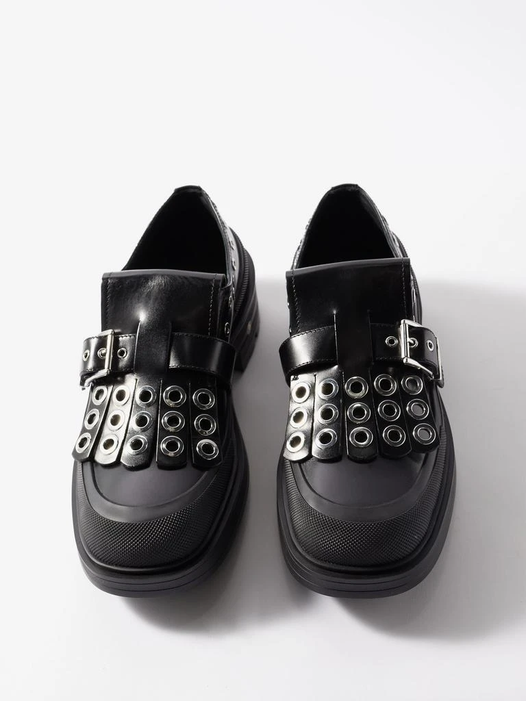 商品Alexander McQueen|Stack eyelet-studded leather Derby shoes,价格¥8625,第3张图片详细描述