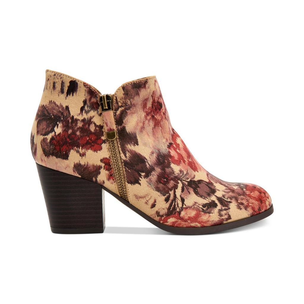 商品Style & Co|Style & Co. Womens MASRINAA ZIP BOOTIE Faux Leather Embroidered Ankle Boots,价格¥119,第4张图片详细描述