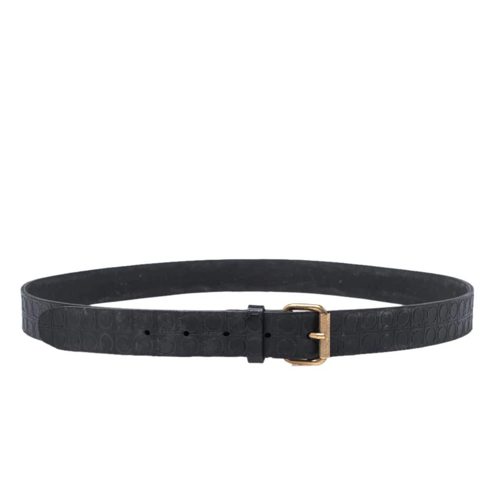 商品[二手商品] Salvatore Ferragamo|Salvatore Ferragamo Gancio Embossed Leather Buckle Belt 110CM,价格¥975,第1张图片