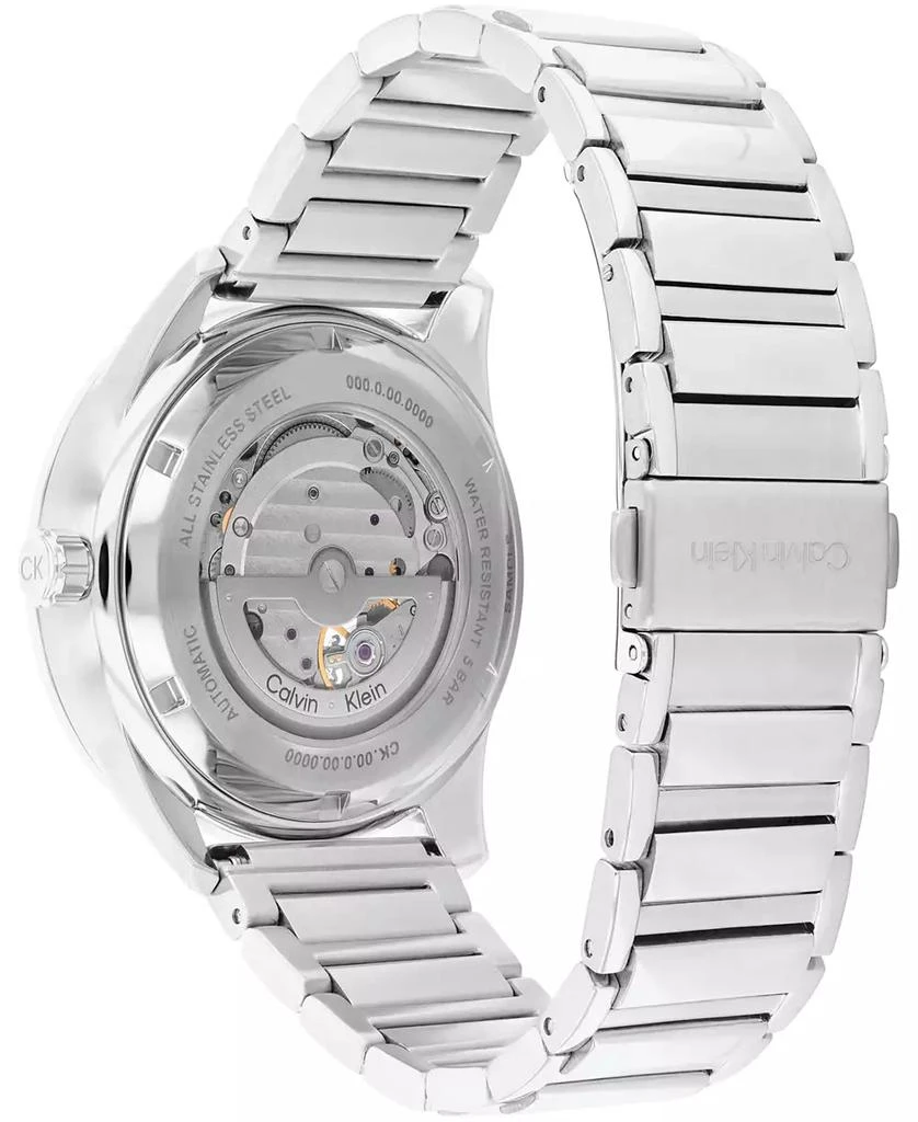 商品Calvin Klein|Men's Automatic Silver Stainless Steel Bracelet Watch 44mm,价格¥1676,第3张图片详细描述