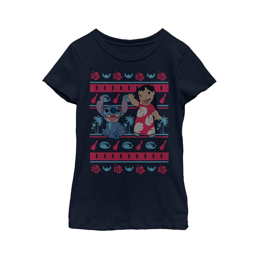 商品Disney|Girl's Lilo & Stitch Tropical Ugly Sweater  Child T-Shirt,价格¥191,第1张图片