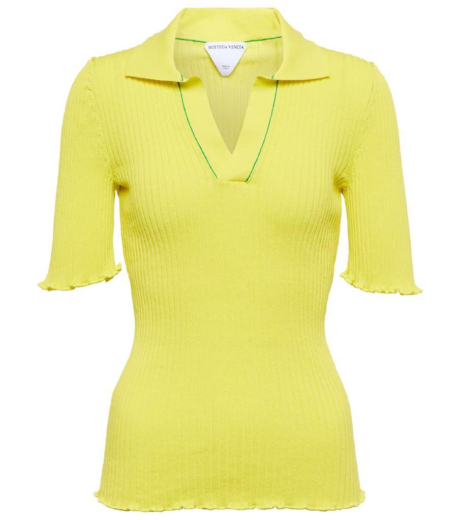 商品Bottega Veneta|RIbbed-knit polo shirt,价格¥6191,第1张图片