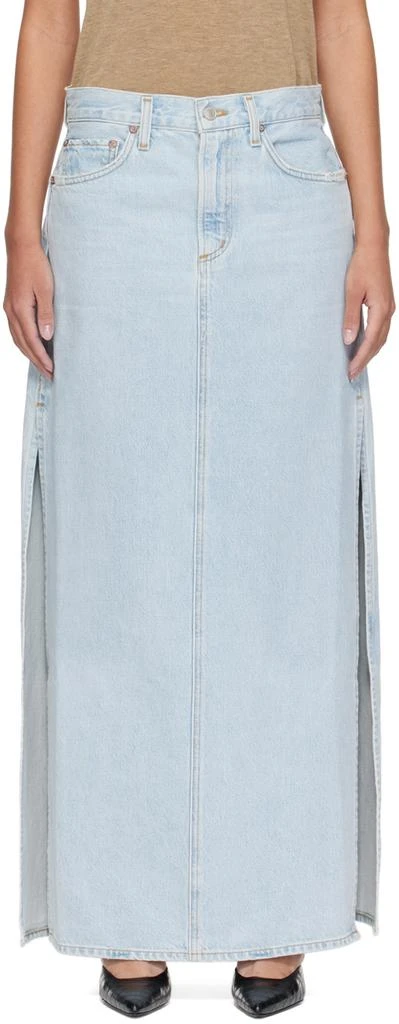 商品AGOLDE|Blue Astrid Slice Denim Maxi Skirt,价格¥944,第1张图片