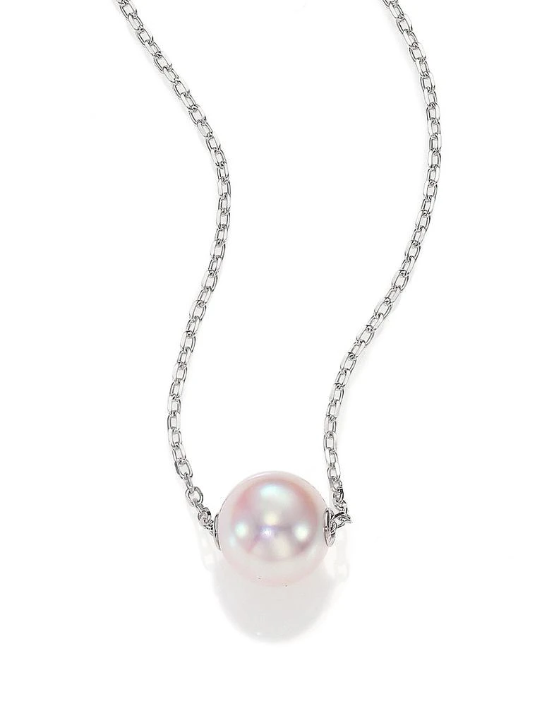 商品Mikimoto|8MM White Cultured Akoya Pearl & 18K White Gold Pendant Necklace,价格¥12005,第1张图片