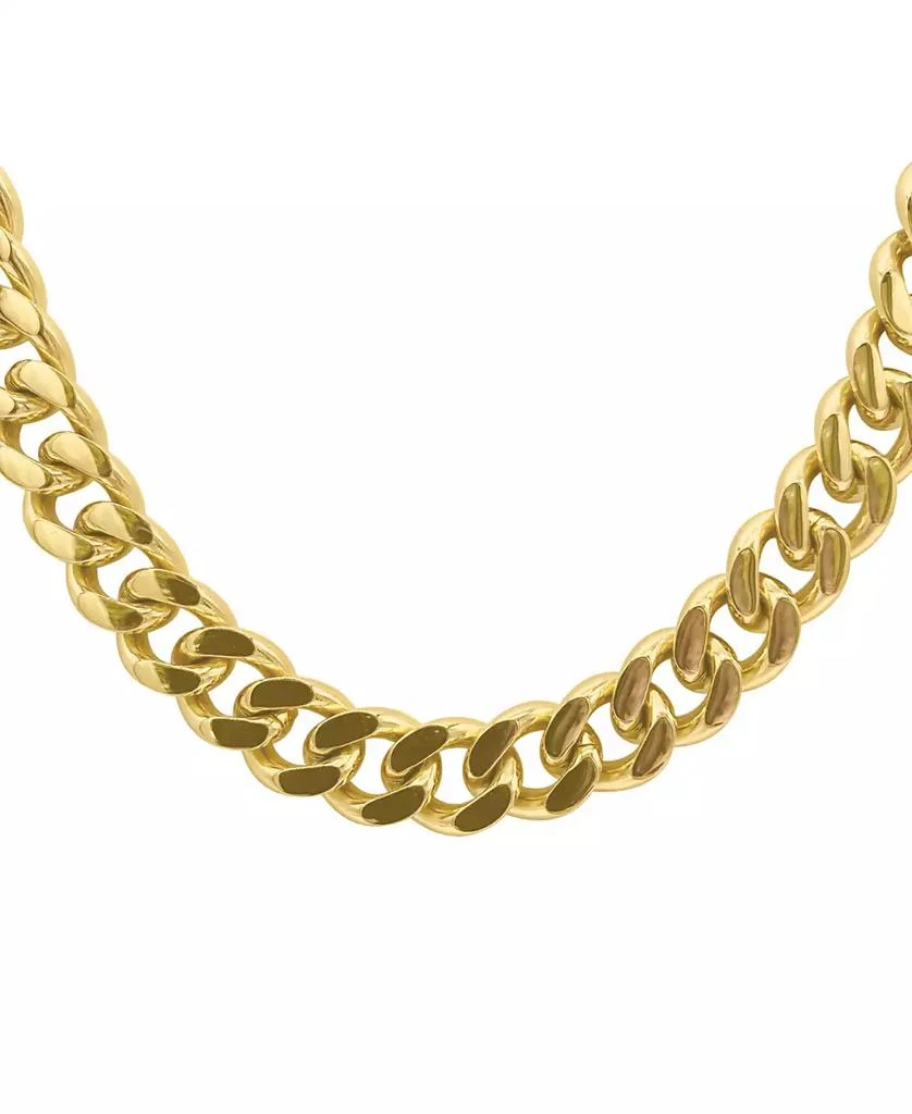 商品ADORNIA|18-20" Adjustable 14K Gold Plated Wide Curb Chain Necklace,价格¥264,第3张图片详细描述