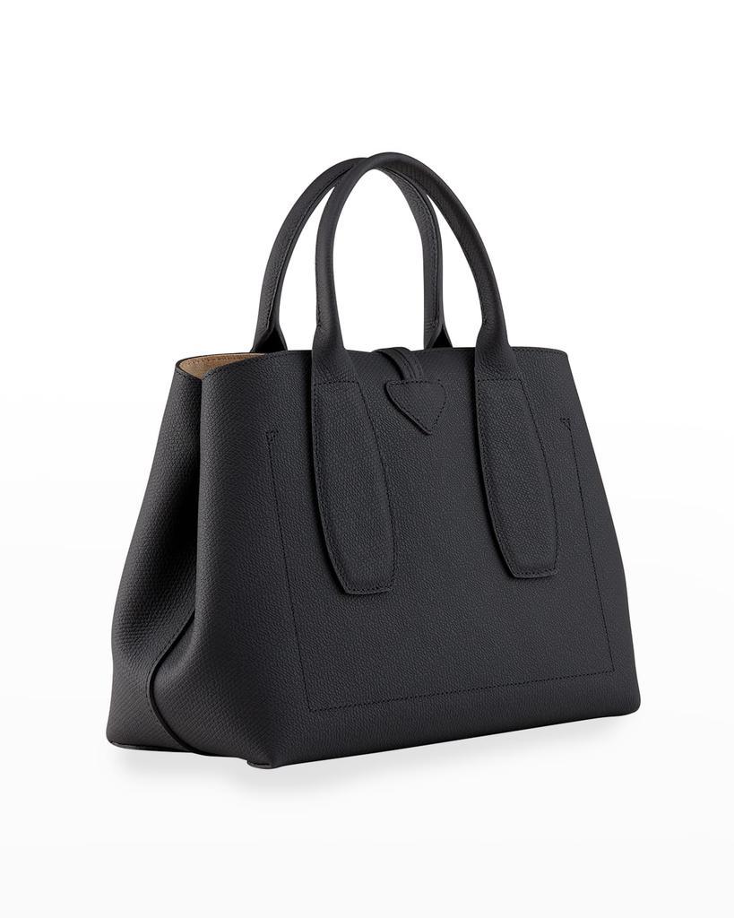 商品Longchamp|Roseau Medium Leather Top-Handle Tote Bag with Shoulder Strap,价格¥3657,第5张图片详细描述