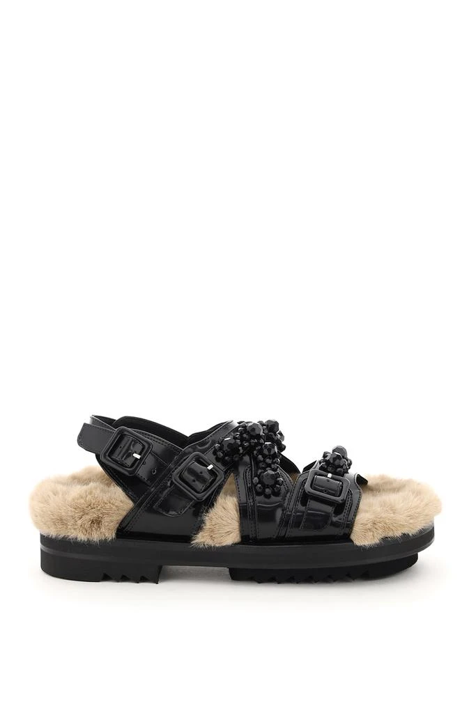 商品Simone Rocha|Simone Rocha Embellished Sandals With Faux Fur,价格¥3160,第1张图片