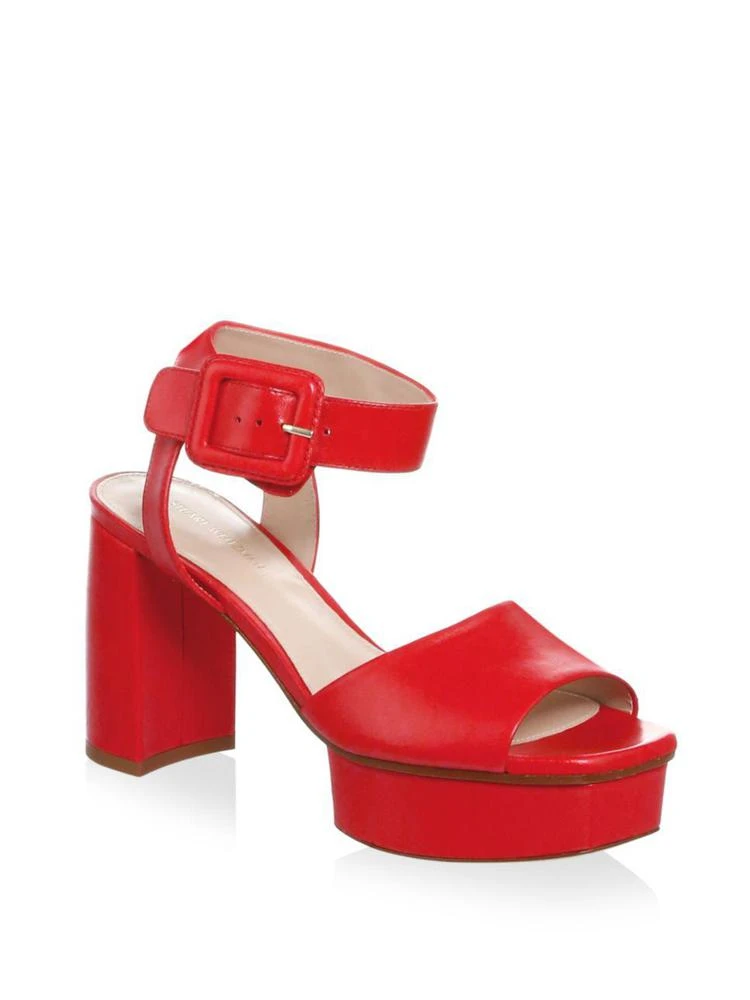 商品Stuart Weitzman|Ankle Strap Leather Platform Sandals,价格¥1275,第1张图片