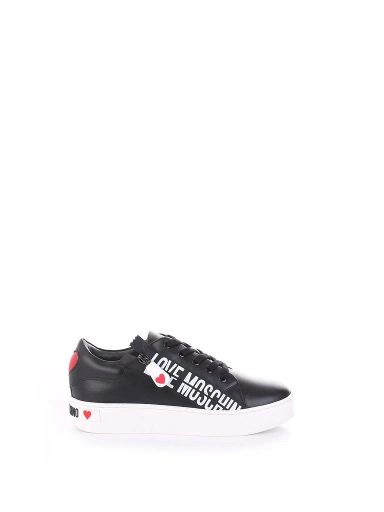 商品Love Moschino|Love Moschino Womens Black Leather Sneakers,价格¥2061,第1张图片