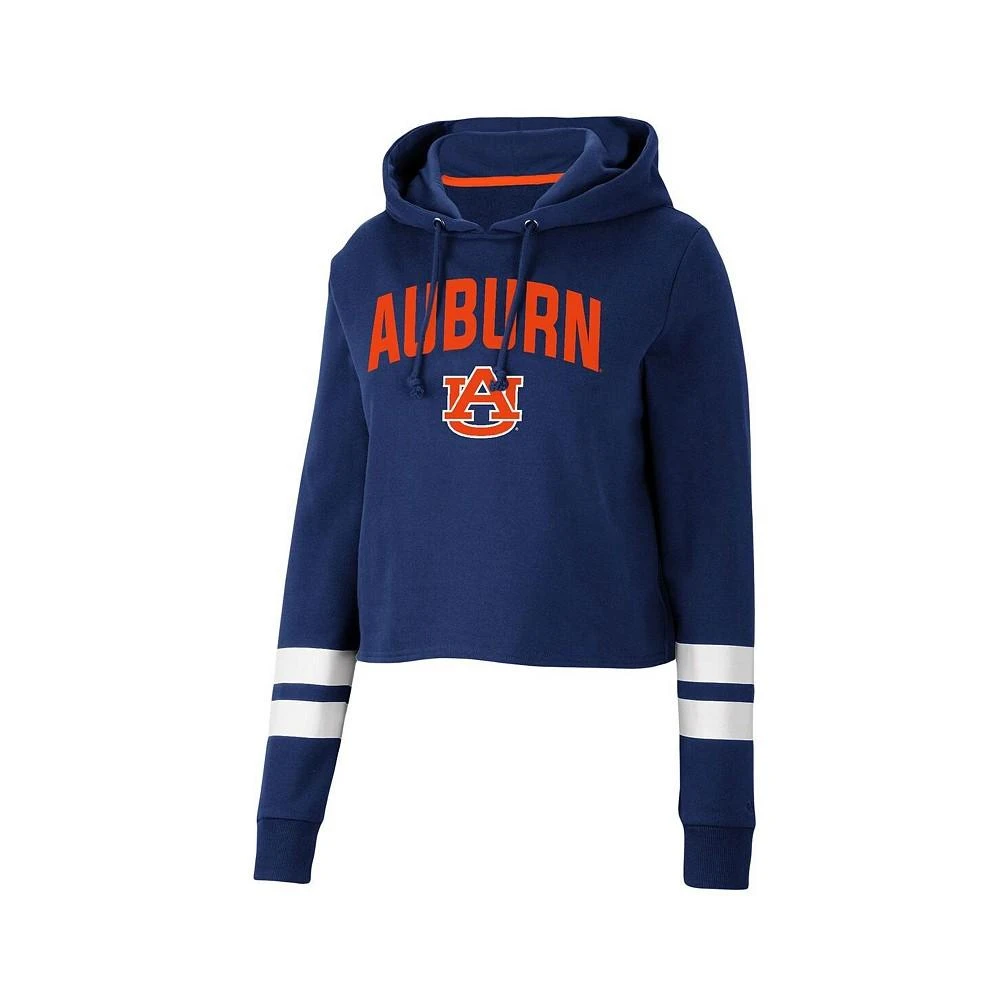 商品Colosseum|Women's Navy Auburn Tigers Throwback Stripe Cropped Pullover Hoodie,价格¥307,第2张图片详细描述