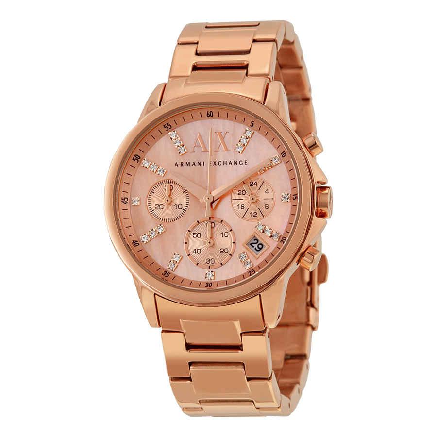 Chronograph Rose Mother of Pearl Dial Ladies Watch AX4326商品第1张图片规格展示