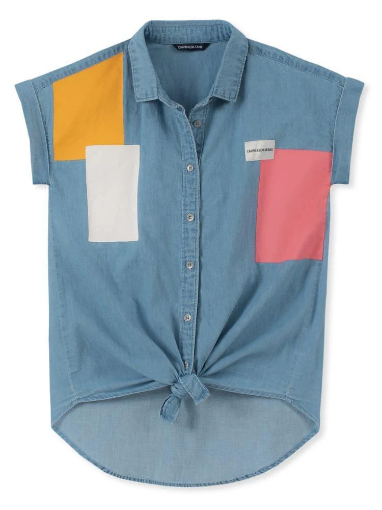 商品Calvin Klein|Girl's Chambray Top,价格¥88,第1张图片