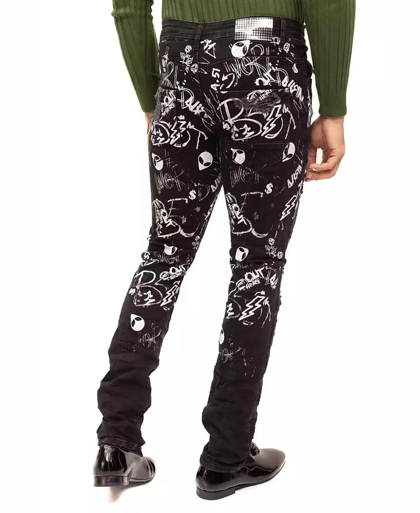 商品RON TOMSON|Men's Modern Straight Scribble Denim Jeans,价格¥1335,第4张图片详细描述