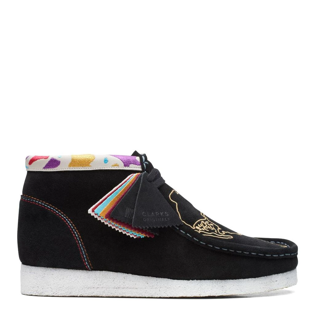 商品Clarks|Clarks Originals Wallabee Boot Black Embroidery,价格¥1283,第1张图片