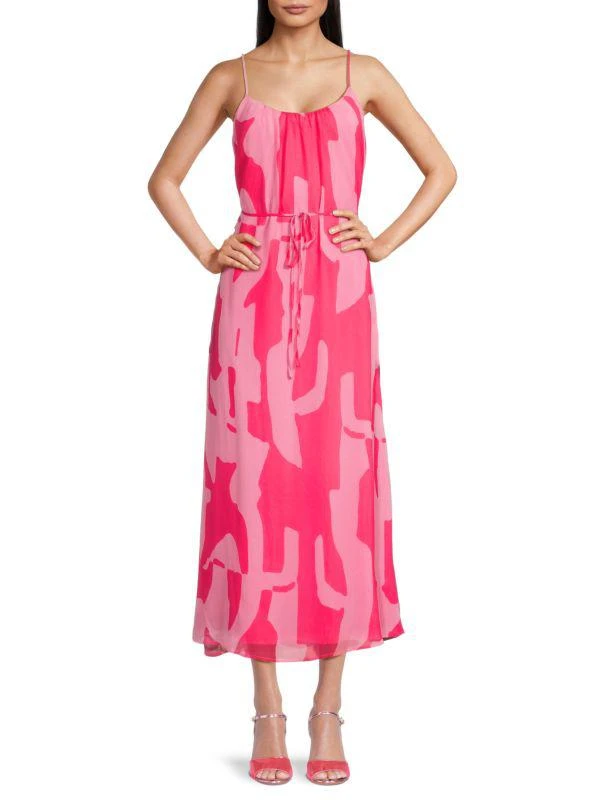 商品Sam Edelman|Abstract Tie Waist Midi-Dress,价格¥475,第1张图片