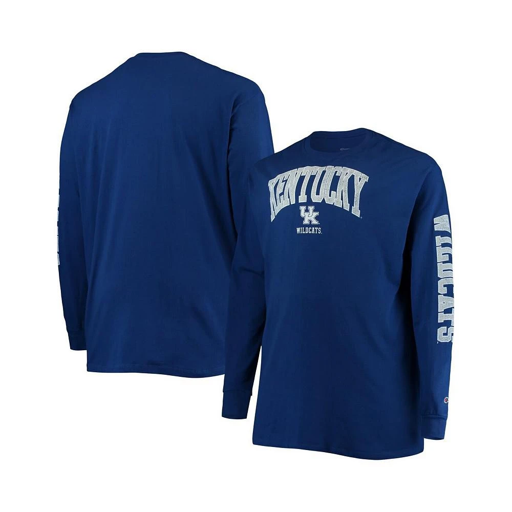 商品CHAMPION|Men's Royal Kentucky Wildcats Big and Tall 2-Hit Long Sleeve T-shirt,价格¥212,第1张图片