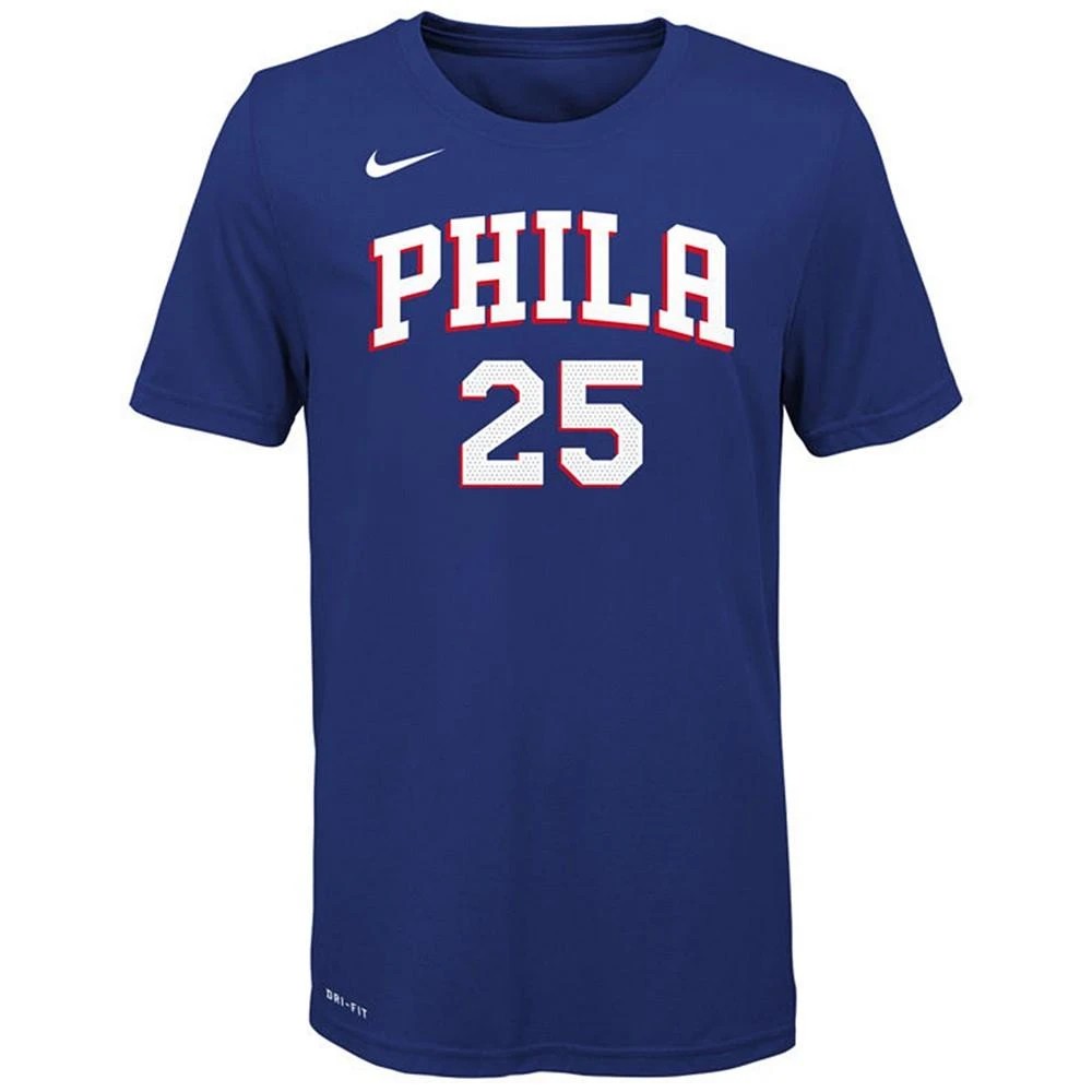 商品NIKE|Ben Simmons Philadelphia 76ers Icon Name and Number T-Shirt, Big Boys (8-20),价格¥225,第3张图片详细描述