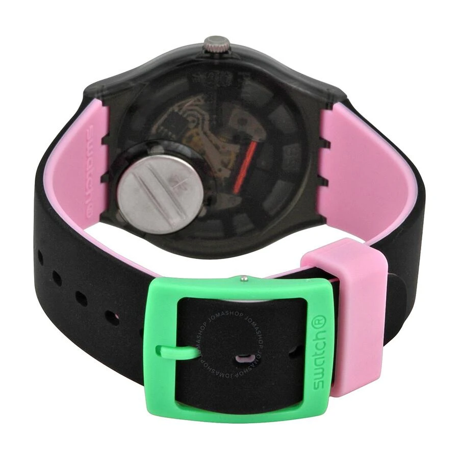 商品Swatch|Crazy Square Pink Dial Black Rubber Unisex Watch GA109,价格¥388,第3张图片详细描述