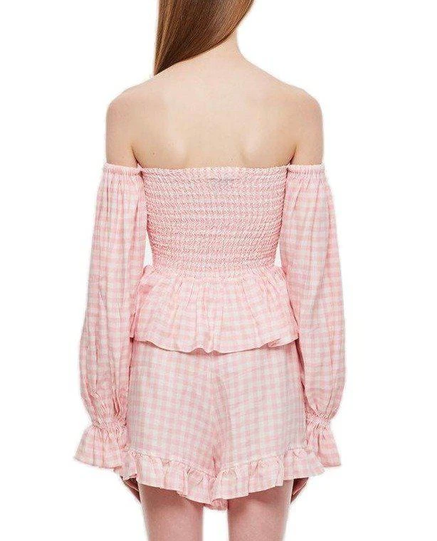 商品Sleeper|Sleeper Checked Ruffled Off-Shoulder Set,价格¥1238,第2张图片详细描述