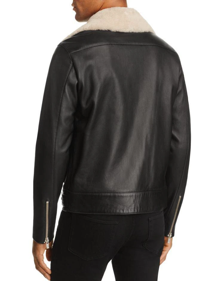 商品The Kooples|Leather Jacket with Shearling Collar - Exclusive,价格¥5529,第2张图片详细描述