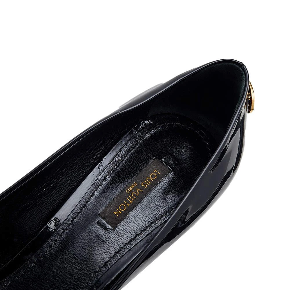 Louis Vuitton Black Patent Leather Oh Really! Peep Toe Pumps Size 38.5 商品