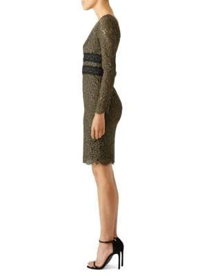 商品Diane von Furstenberg|Plunging Neckline Lace Sheath Mini Dress,价格¥1097,第3张图片详细描述