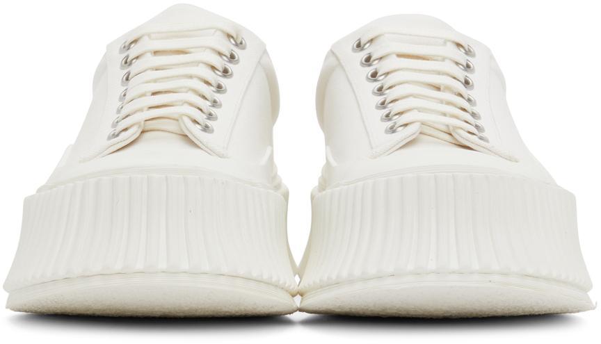 商品Jil Sander|White Canvas Platform Sneakers,价格¥3088,第4张图片详细描述