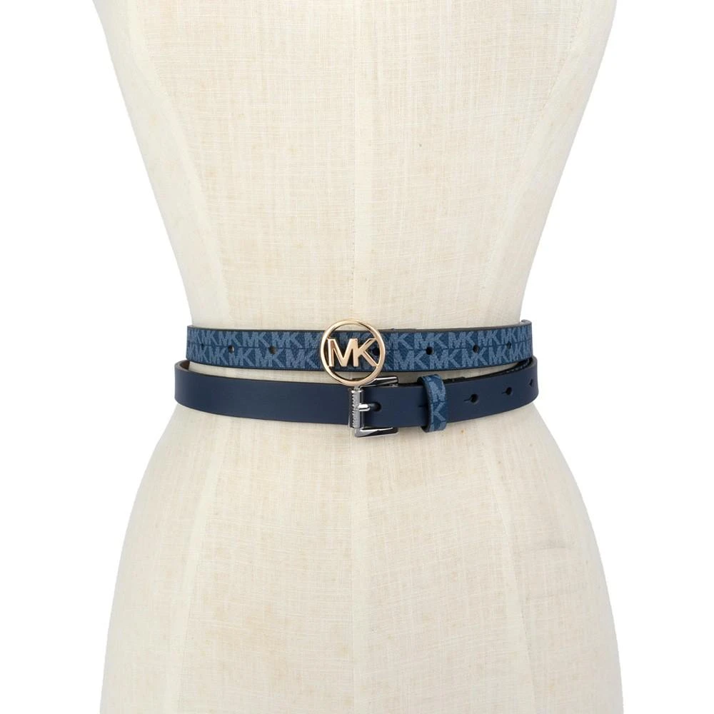 商品Michael Kors|2-Pk. Smooth Leather & Logo-Print Belts,价格¥293,第1张图片