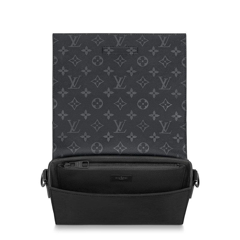 预售10天 Louis Vuitton/路易威登 22春夏新款BOX系列 男士黑色水波纹牛皮革黑扣翻盖开合单肩斜挎硬质盒子包邮差包M58492 商品