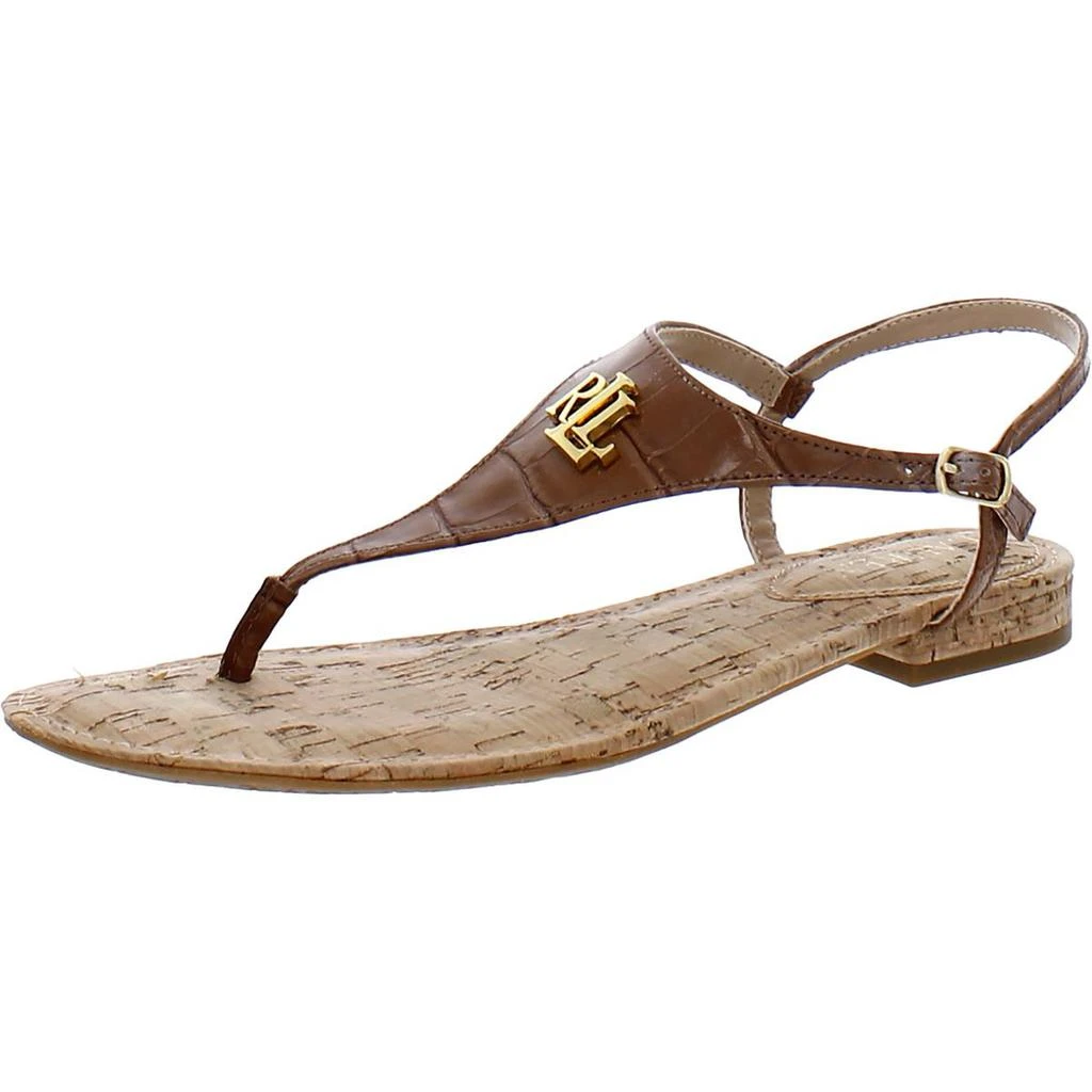 商品Ralph Lauren|Lauren Ralph Lauren Womens Ellington Leather Logo Slingback Sandals,价格¥141-¥495,第1张图片