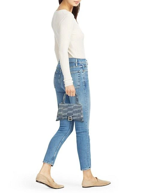 商品Balenciaga|Small Hourglass Monogram Denim Top Handle Bag,价格¥19396,第3张图片详细描述