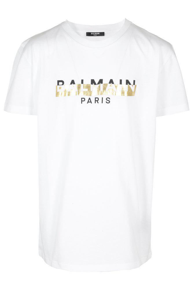 Balmain Kids Logo Printed Crewneck T-Shirt商品第1张图片规格展示