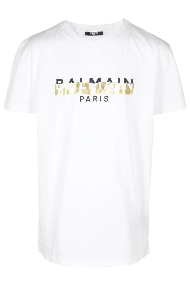 商品Balmain|Balmain Kids Logo Printed Crewneck T-Shirt,价格¥596,第1张图片