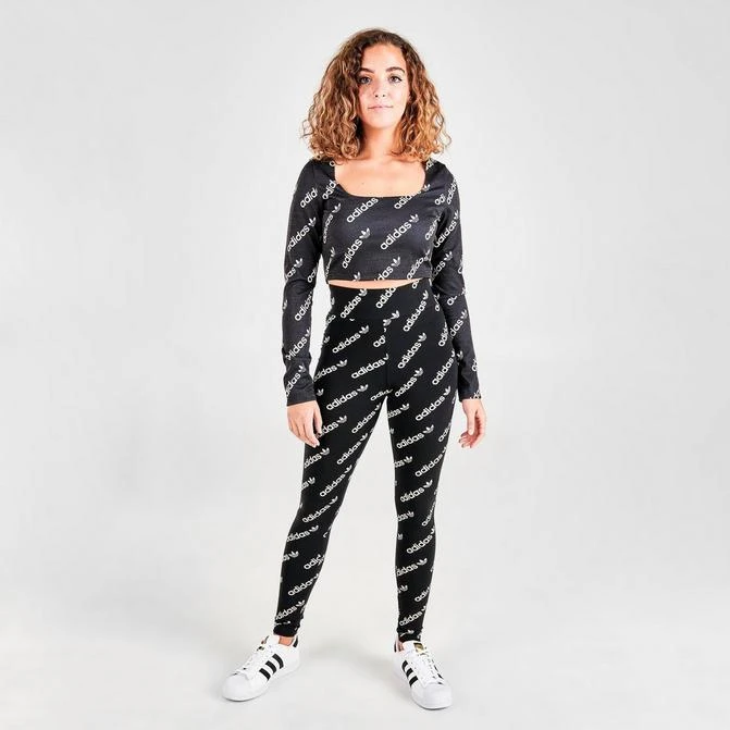 商品Adidas|Women's adidas Originals Allover Logo Print Leggings,价格¥148,第1张图片