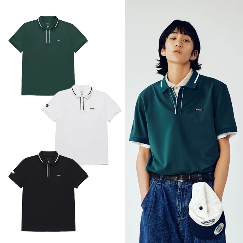 商品DESCENTE|【享贝家】ZY-（预售款）迪桑特 23夏季新款 运动休闲Tough速干POLO短袖上衣 男女情侣 SO123UPS32,价格¥495,第1张图片