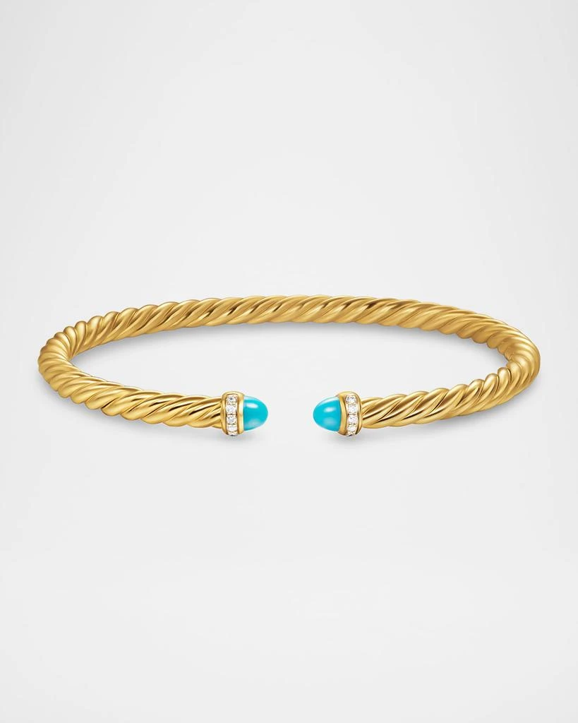 商品David Yurman|Modern Cablespira Bracelet in 18K Gold with Gemstones and Diamonds, 4mm,价格¥17572,第5张图片详细描述
