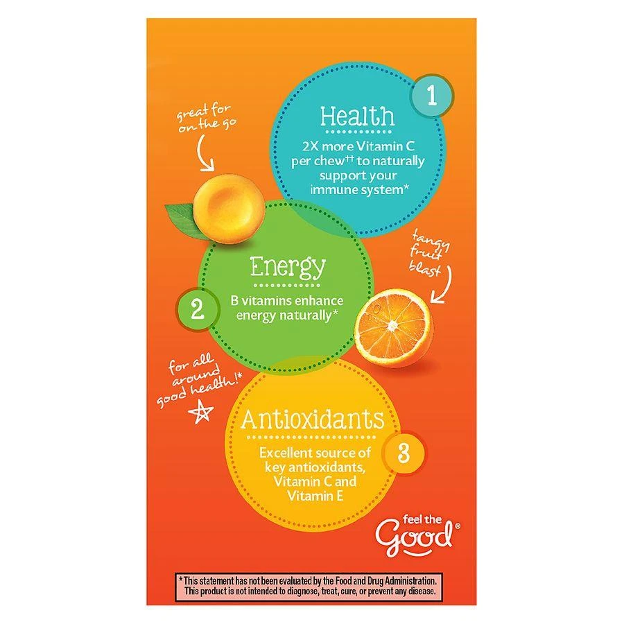 商品Emergen-C|Immune Support Chewable Tablet with 1000 mg Vitamin C & B Vitamins Orange Blast,价格¥142,第5张图片详细描述