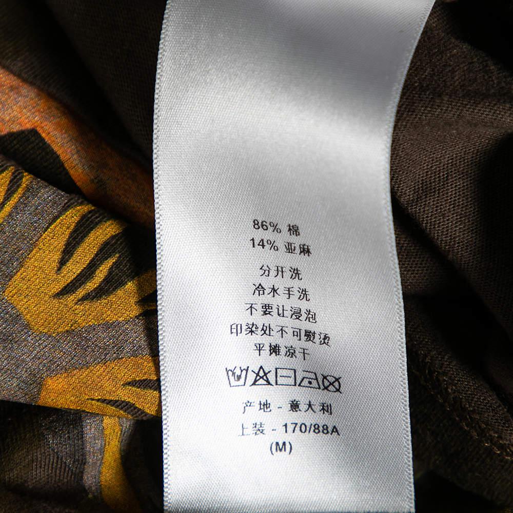 Dior Brown Printed Cotton Short Sleeve T-Shirt M商品第7张图片规格展示