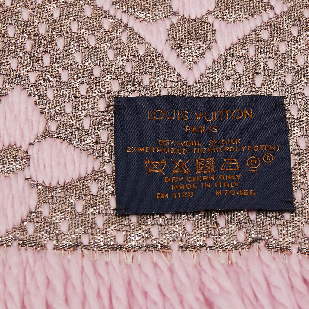 Louis Vuitton Pink Logomania Shine Wool Scarf商品第4张图片规格展示