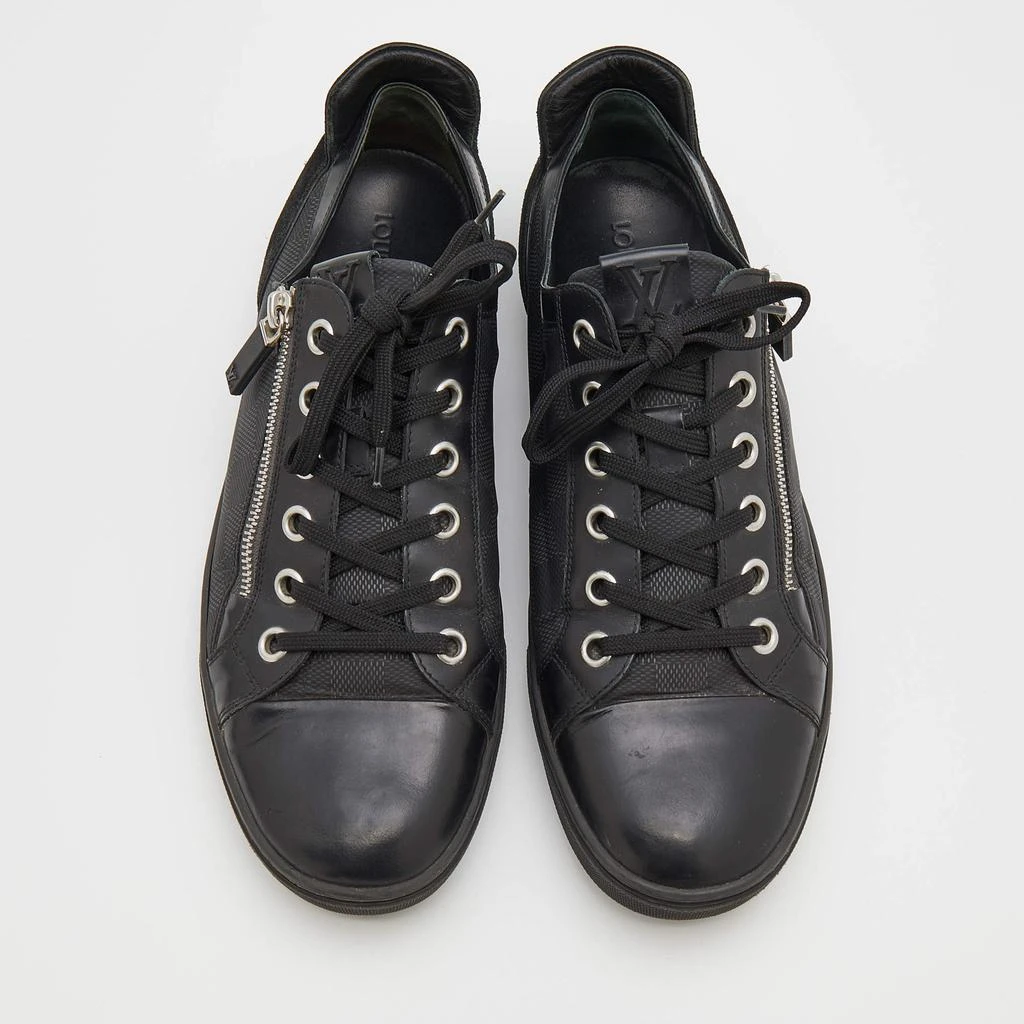 商品[二手商品] Louis Vuitton|Louis Vuitton Black Damier Print Nylon, Suede And Leather Adventure Zip Low Top Sneakers Size 42,价格¥3033,第3张图片详细描述
