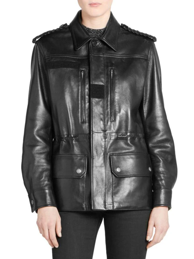 商品Yves Saint Laurent|Saint Laurent - Leather Military Jacket,价格¥38744,第1张图片