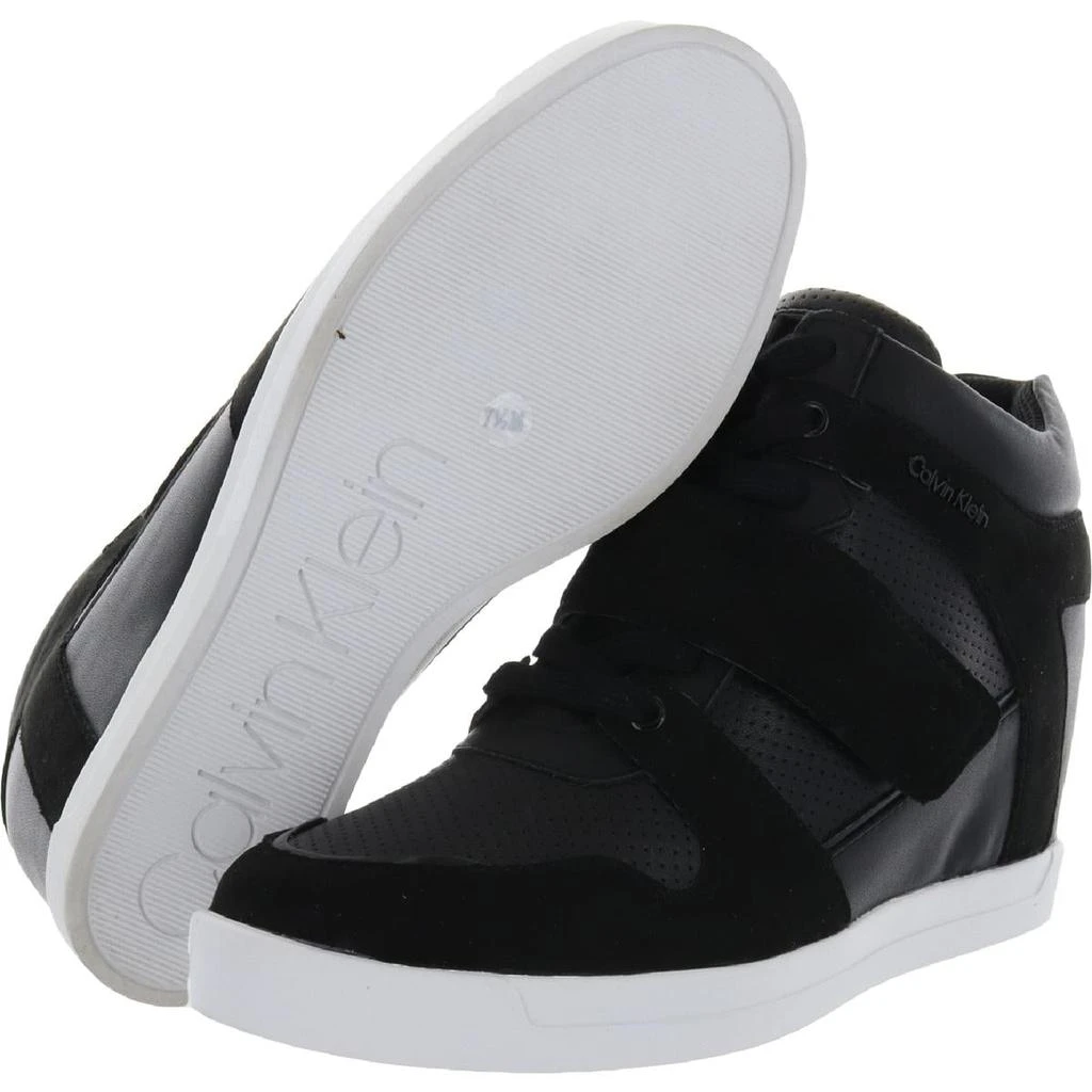 商品Calvin Klein|Calvin Klein Womens Frances Leather Lace Up Fashion Sneakers,价格¥162,第3张图片详细描述