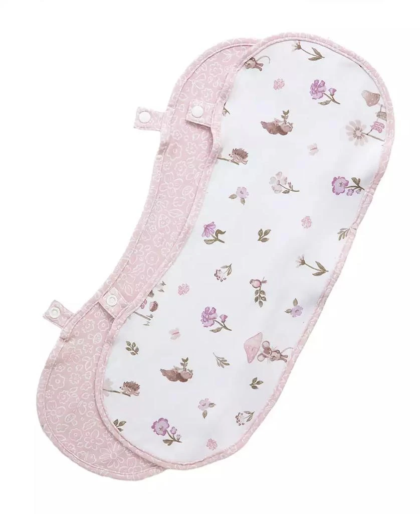 商品Living Textiles|Baby Girls 2-Pack Mushroom House Collection Bib Burp Cloth,价格¥111,第1张图片