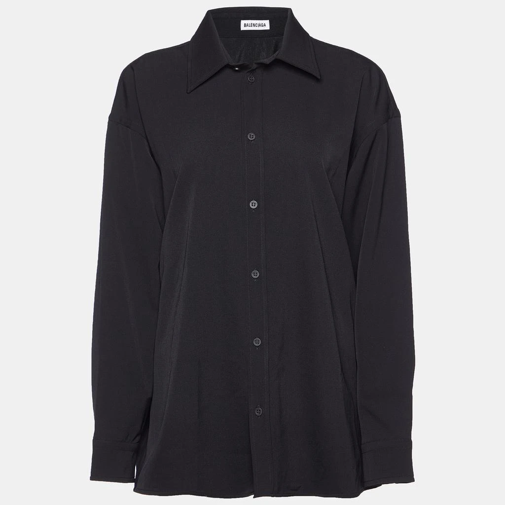 商品[二手商品] Balenciaga|Balenciaga Black Wool Button Front Oversized Shirt XS,价格¥2397,第1张图片