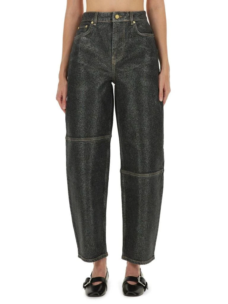 商品Ganni|Ganni "Stary" Jeans In Sparkling Foil,价格¥2416,第1张图片