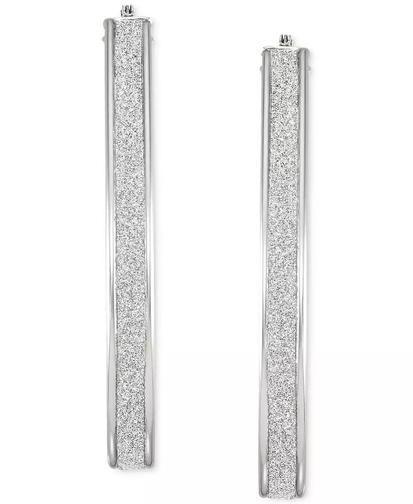 商品Macy's|Glitter Pear-Shape Hoop Earrings in Sterling Silver,价格¥655,第3张图片详细描述