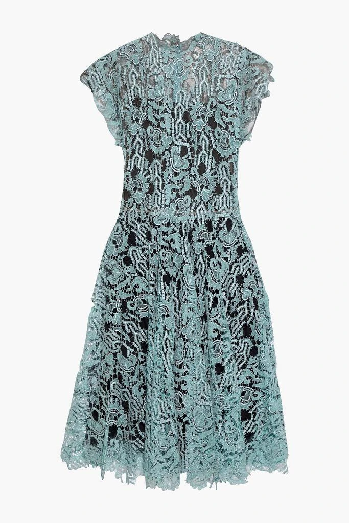 商品Valentino|Gathered metallic guipure lace midi dress,价格¥17841,第3张图片详细描述